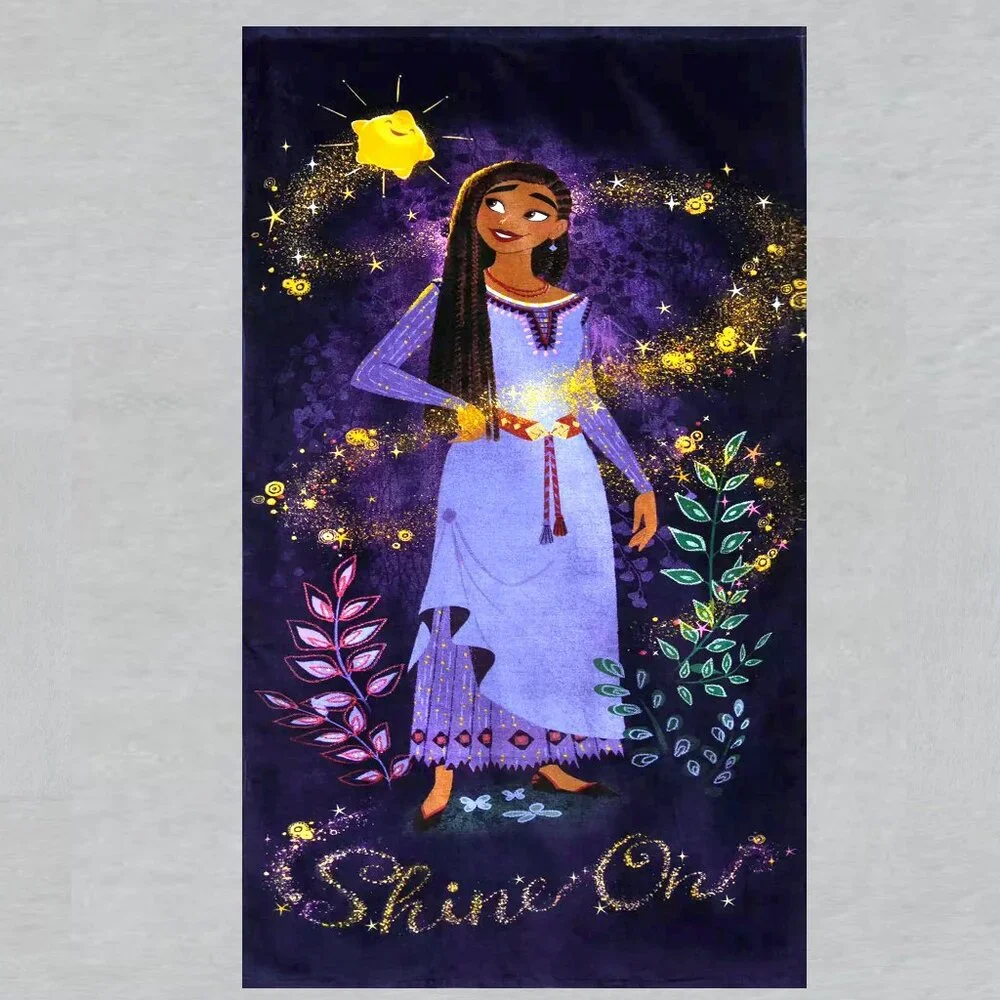 Wish Asha Shine on Beach Towel Measures 28 x 58 inches